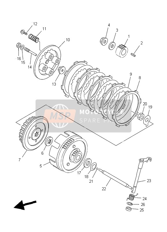 Yamaha TT-R125 SW & LW 2004 Embrague para un 2004 Yamaha TT-R125 SW & LW