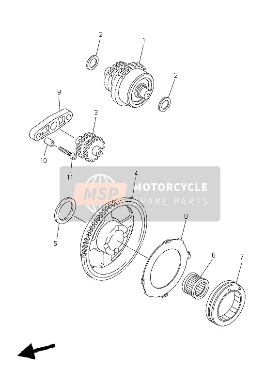 5VY155860000, Plate,  Starter Clutc, Yamaha, 3