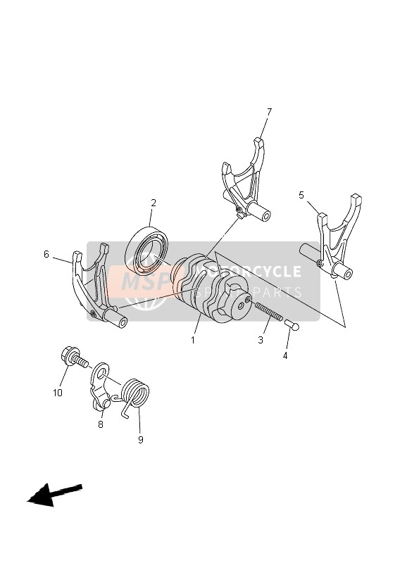 Yamaha WR250F 2004 Shift Cam & Fork for a 2004 Yamaha WR250F