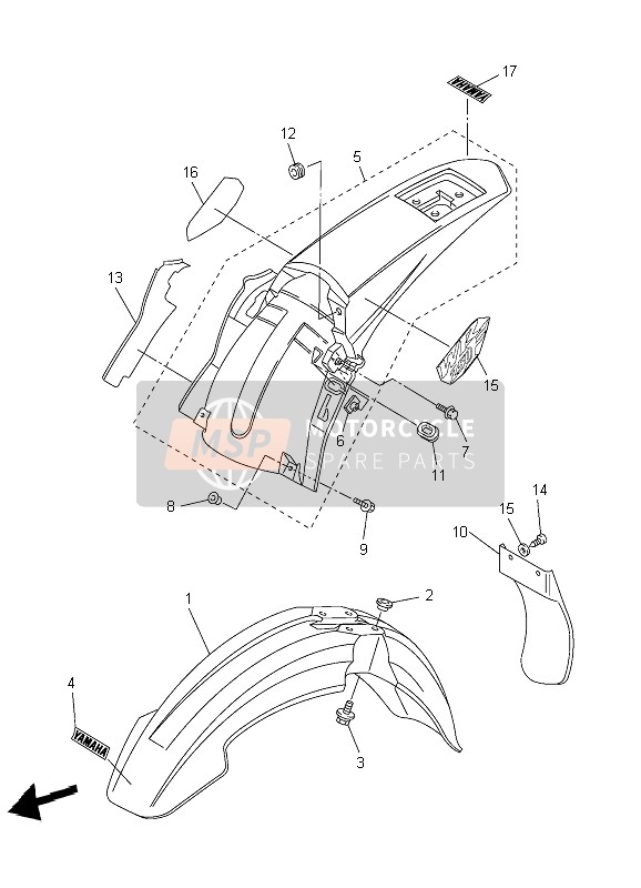 Yamaha WR250F 2004 Fender for a 2004 Yamaha WR250F