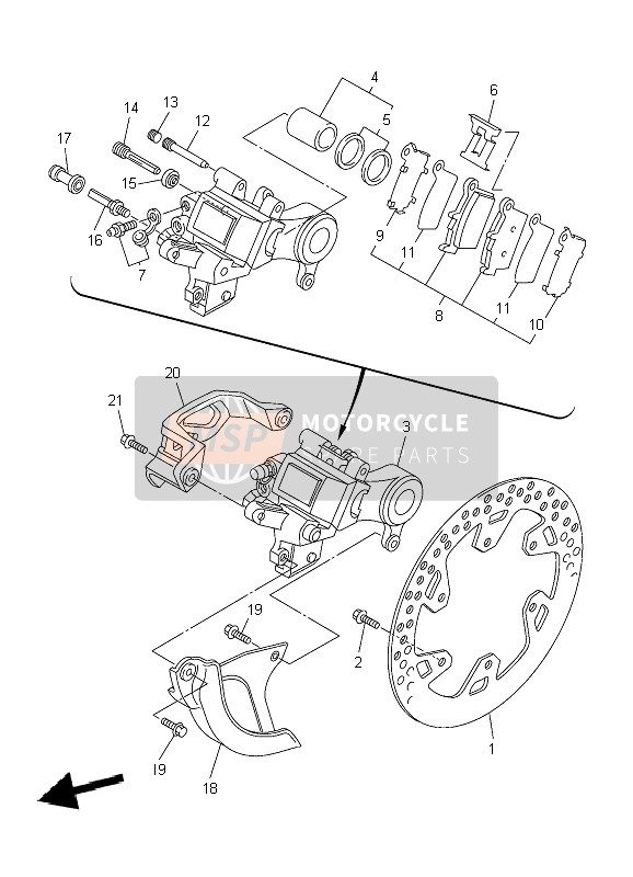 Yamaha WR250F 2004 Rear Brake Caliper for a 2004 Yamaha WR250F