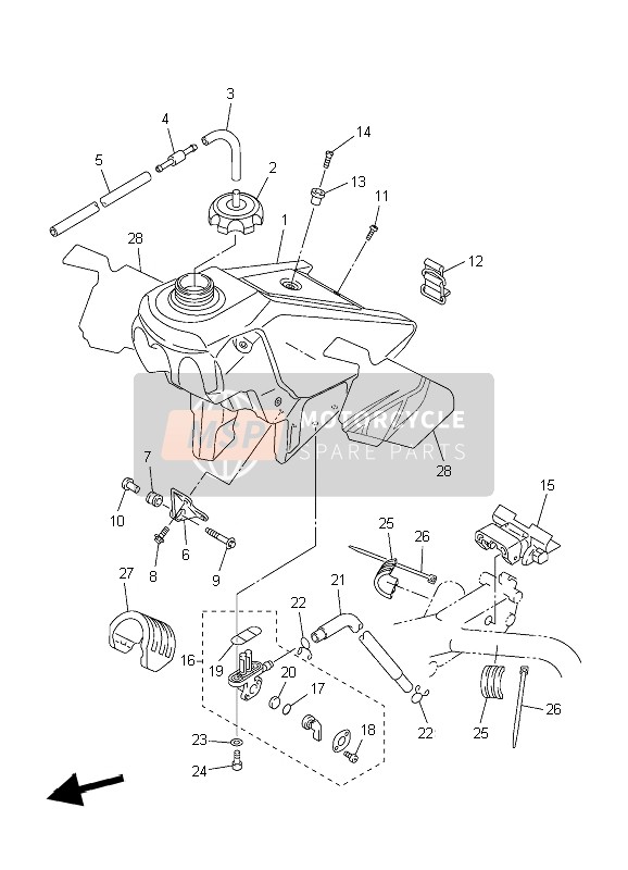 Yamaha WR450F 2004 Serbatoio di carburante per un 2004 Yamaha WR450F