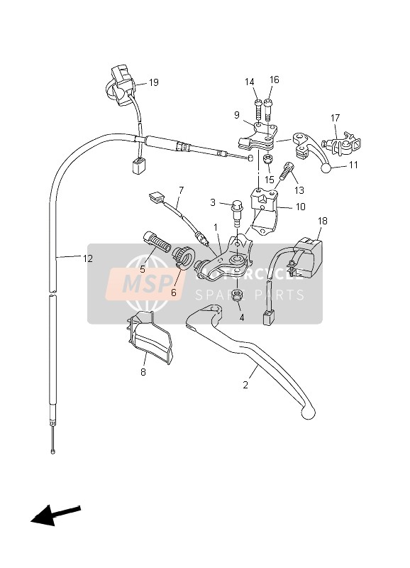 Yamaha WR450F 2004 Commutateur de poignée & Levier pour un 2004 Yamaha WR450F