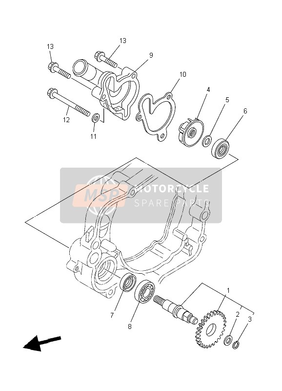 Yamaha YZ85 SW & LW 2004 WASSERPUMPE für ein 2004 Yamaha YZ85 SW & LW