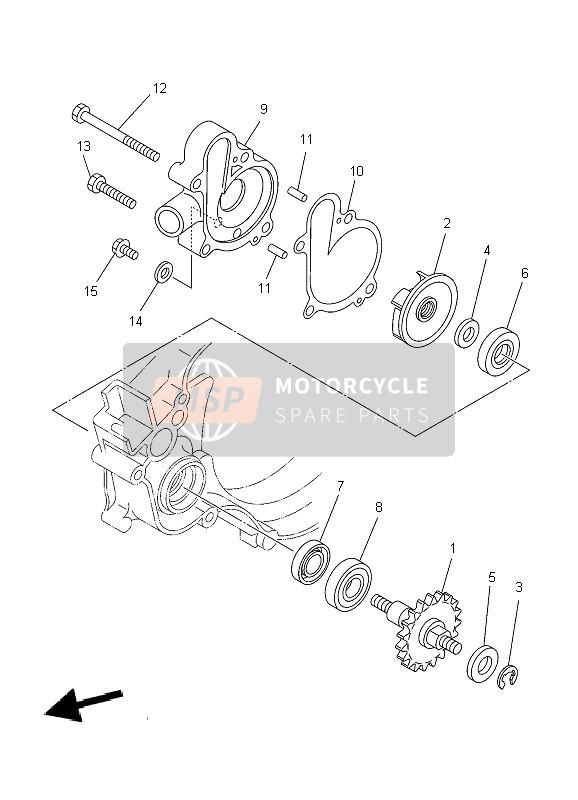 Yamaha YZ125 2004 Water Pump for a 2004 Yamaha YZ125