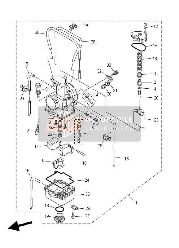 Yamaha YZ125 2004 Carburettor for a 2004 Yamaha YZ125