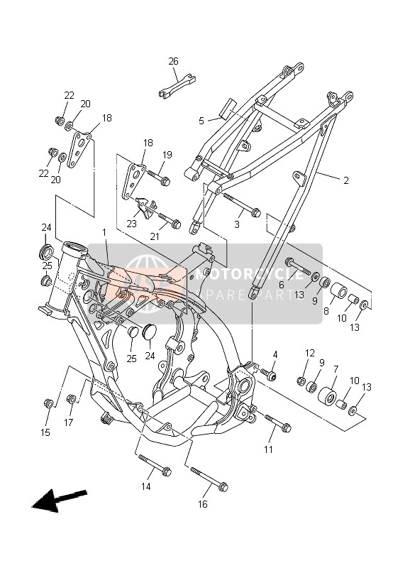 Yamaha YZ125 2004 Frame for a 2004 Yamaha YZ125