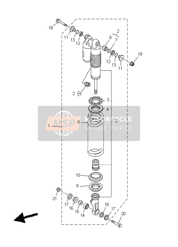 Yamaha YZ125 2004 Suspensión trasera para un 2004 Yamaha YZ125