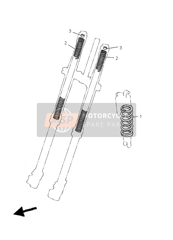 5XE231414000, Spring, Front Fork, Yamaha, 0