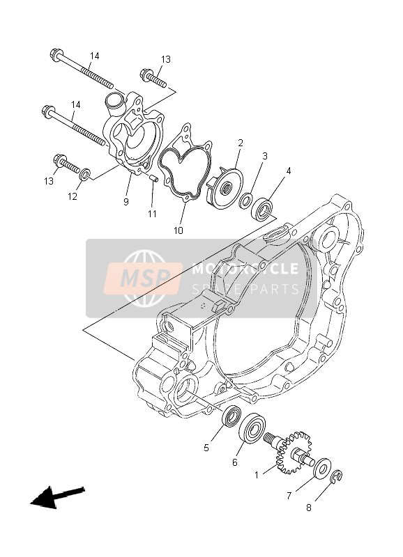 Yamaha YZ250 2004 Pompe à eau pour un 2004 Yamaha YZ250