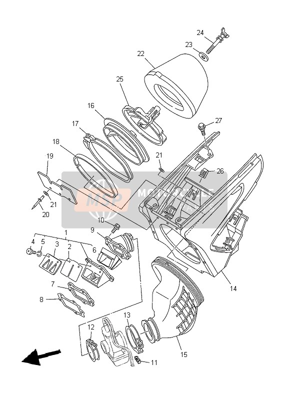 Yamaha YZ250 2004 Intake for a 2004 Yamaha YZ250