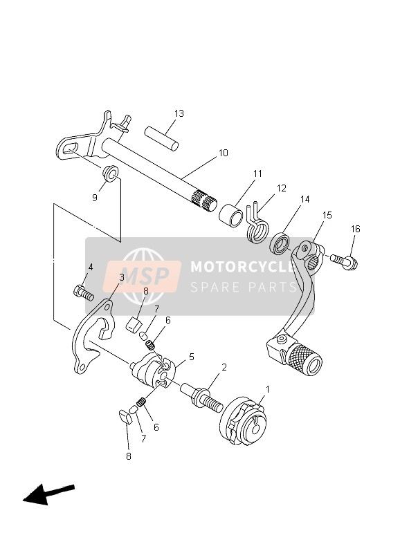 Yamaha YZ250F 2004 Shift Shaft for a 2004 Yamaha YZ250F