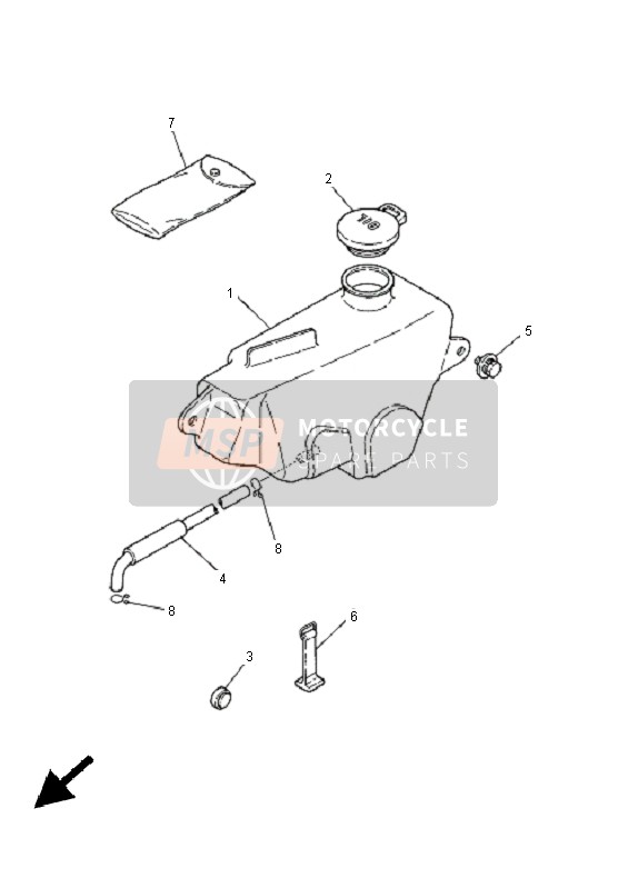Yamaha PW80 2005 ÖLTANK für ein 2005 Yamaha PW80