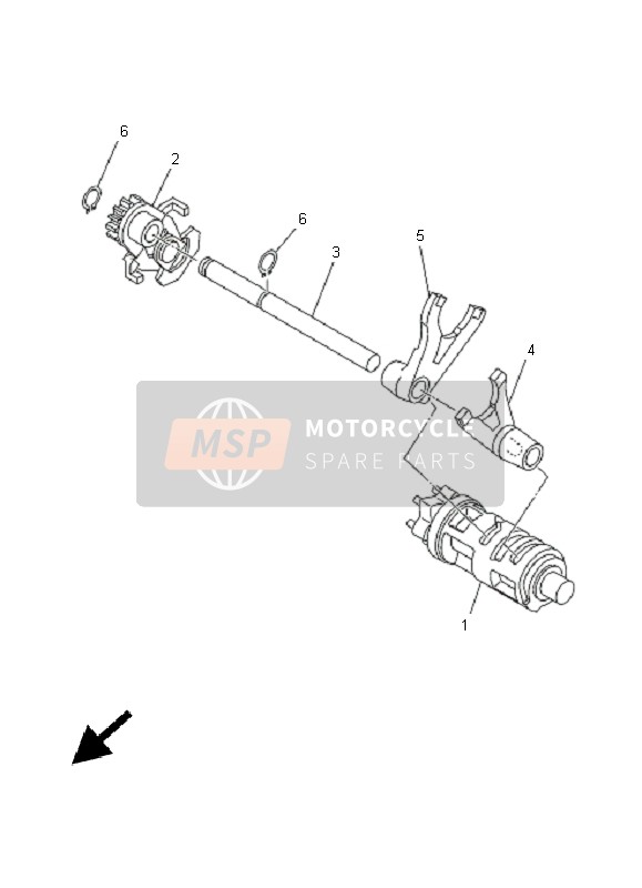 Yamaha TT-R90 2005 Shift Cam & Fourchette pour un 2005 Yamaha TT-R90