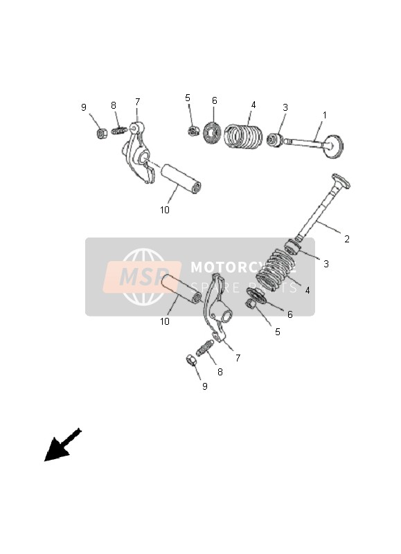 Yamaha TT-R90E 2005 Soupape pour un 2005 Yamaha TT-R90E