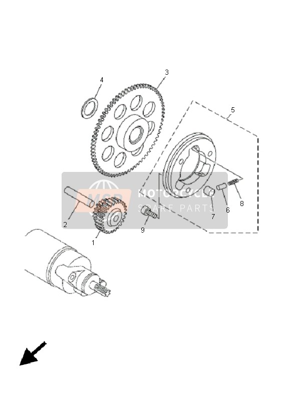 Yamaha TT-R90E 2005 Starter Clutch for a 2005 Yamaha TT-R90E