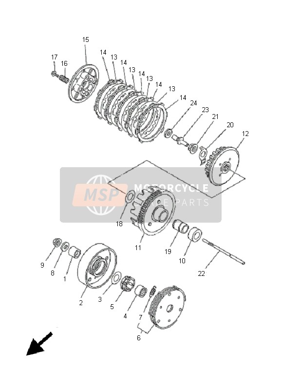 Yamaha TT-R90E 2005 Clutch for a 2005 Yamaha TT-R90E