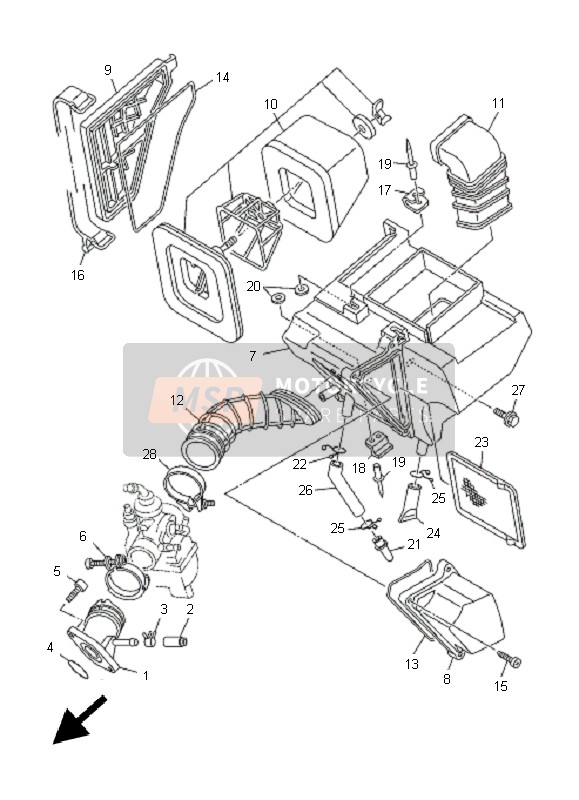 Yamaha TT-R125E SW & LW 2005 Inlaat voor een 2005 Yamaha TT-R125E SW & LW