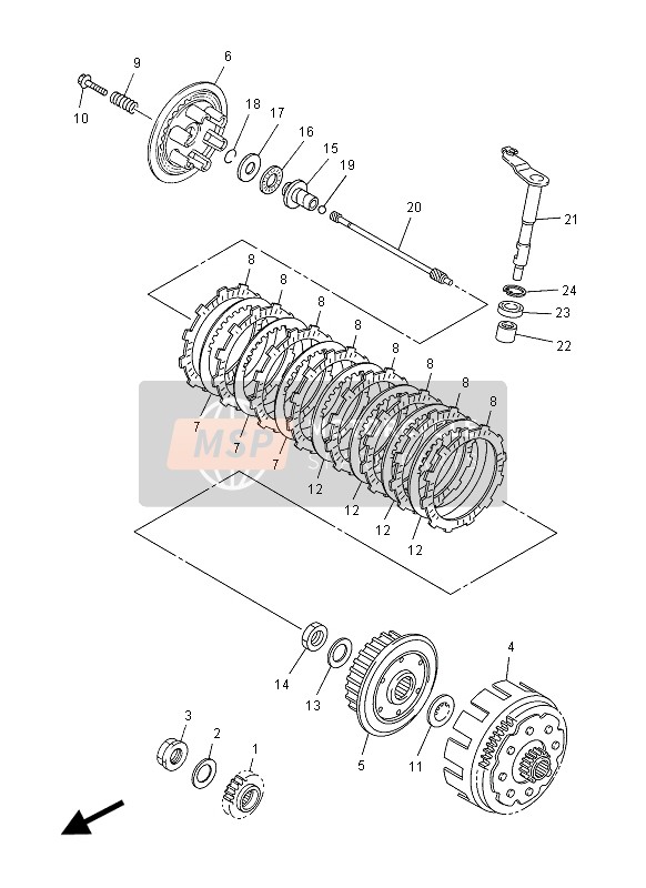 Yamaha WR450F 2012 Clutch for a 2012 Yamaha WR450F