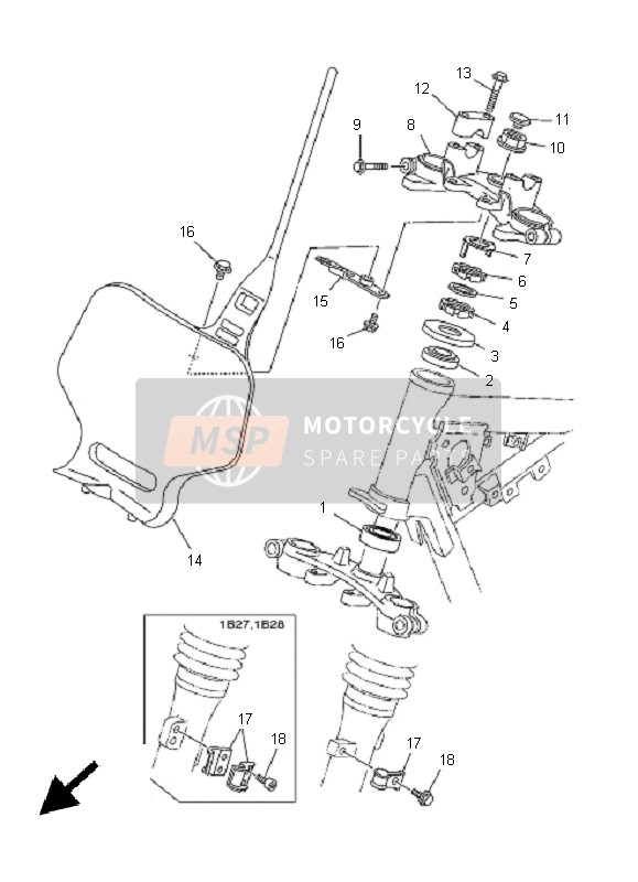 Yamaha TT-R125E SW & LW 2005 Sturen voor een 2005 Yamaha TT-R125E SW & LW