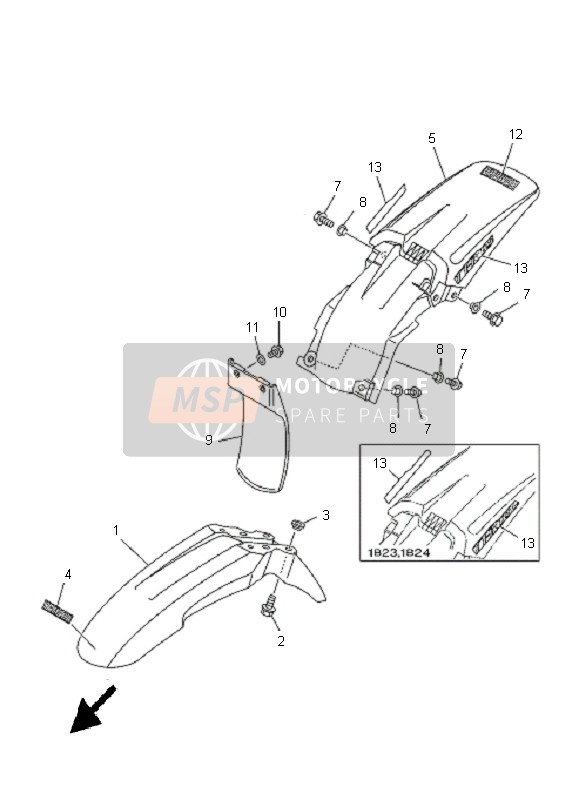 Yamaha TT-R125 SW & LW 2005 Fender for a 2005 Yamaha TT-R125 SW & LW