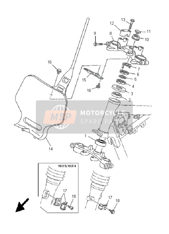 Yamaha TT-R125 SW & LW 2005 Direccion para un 2005 Yamaha TT-R125 SW & LW