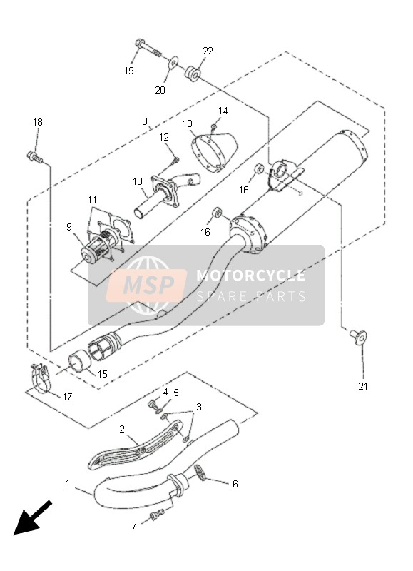 Yamaha WR250F 2005 Exhaust for a 2005 Yamaha WR250F