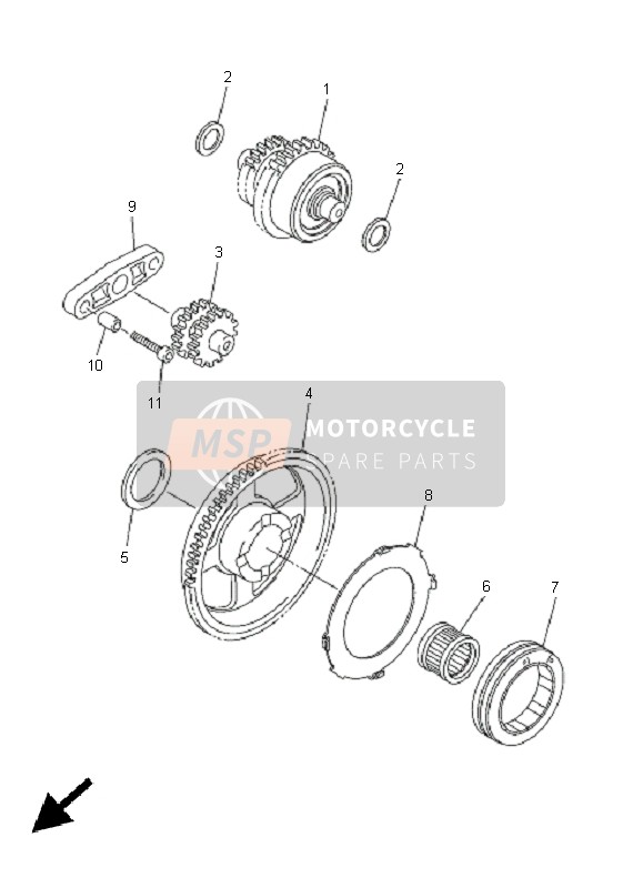 Yamaha WR250F 2005 Starter Clutch for a 2005 Yamaha WR250F