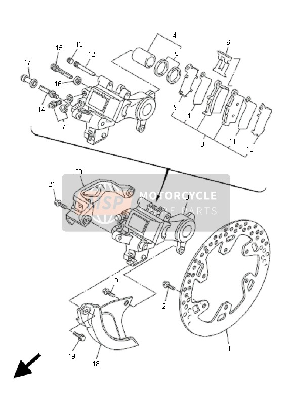 Yamaha WR250F 2005 BREMSSATTEL HINTEN für ein 2005 Yamaha WR250F