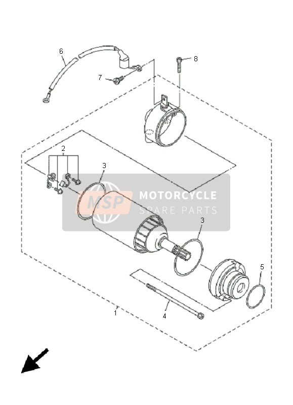 Yamaha WR250F 2005 Starting Motor 4 for a 2005 Yamaha WR250F