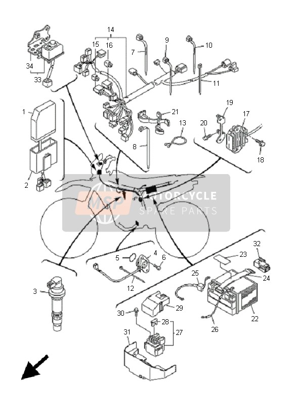 5TJ819401200, Lanceur Relais (Ens., Yamaha, 3