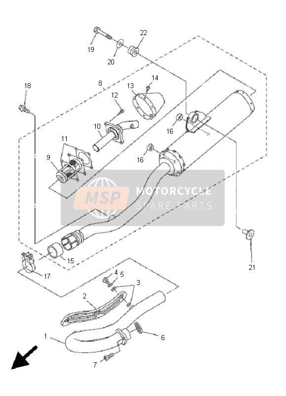 Yamaha WR450F 2005 Exhaust for a 2005 Yamaha WR450F