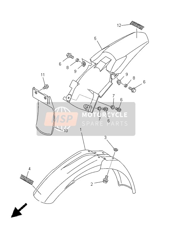 Yamaha YZ85 SW & LW 2005 Defensa para un 2005 Yamaha YZ85 SW & LW