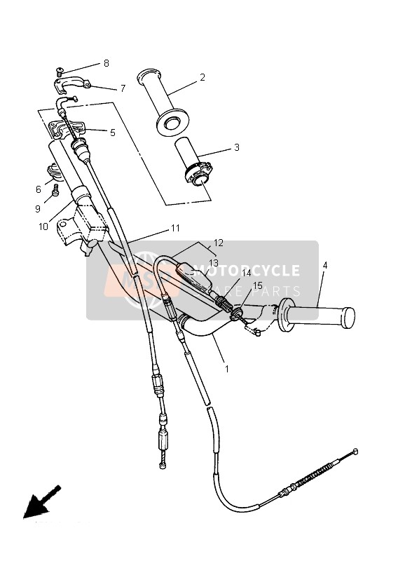 Yamaha YZ85 SW & LW 2005 Steering Handle & Cable for a 2005 Yamaha YZ85 SW & LW