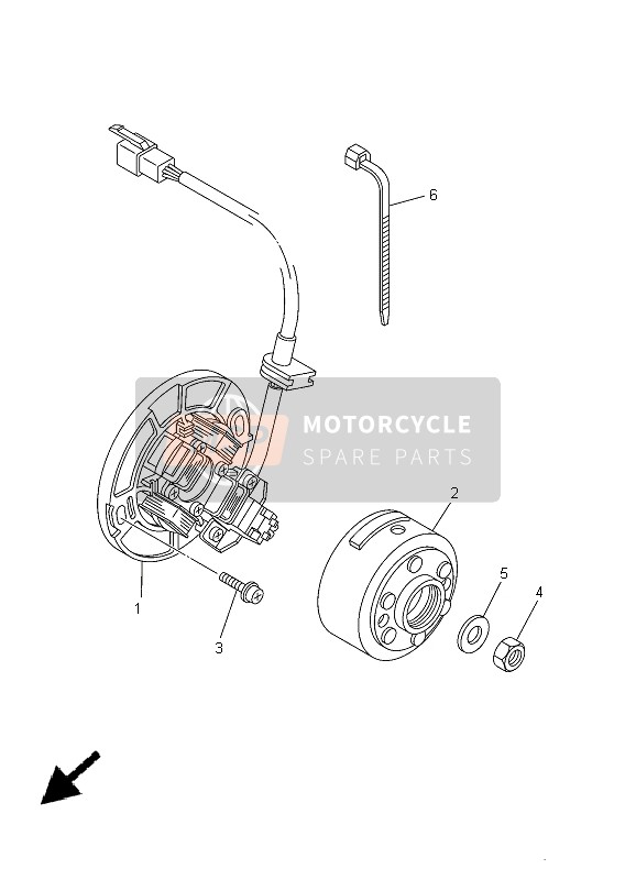 Yamaha YZ85 SW & LW 2005 Generator voor een 2005 Yamaha YZ85 SW & LW