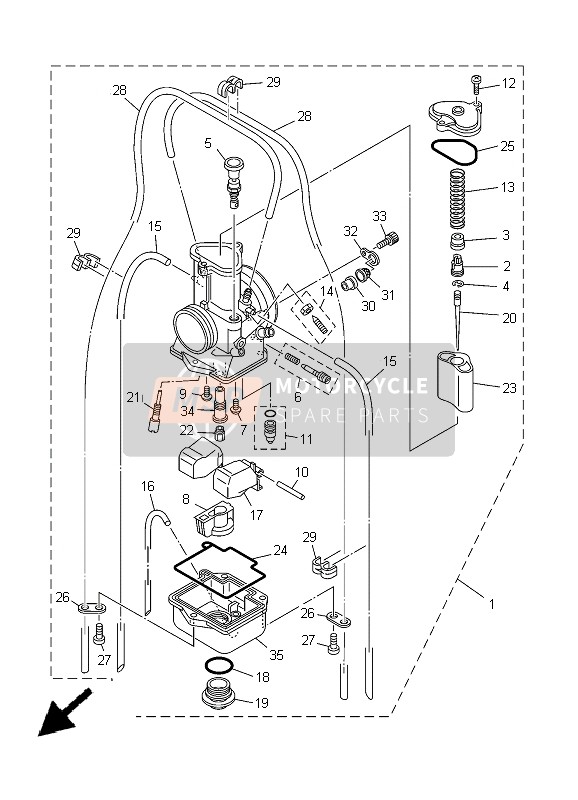 Yamaha YZ125 2005 Carburettor for a 2005 Yamaha YZ125