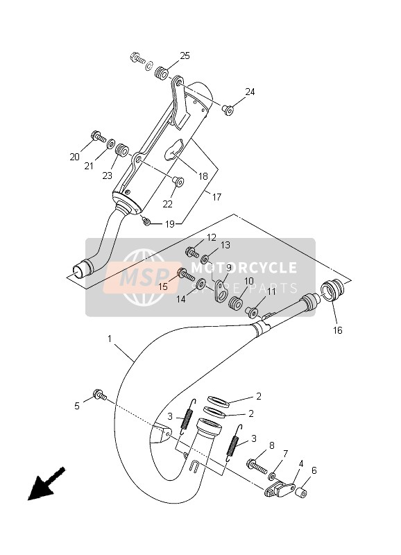 Yamaha YZ125 2005 Échappement pour un 2005 Yamaha YZ125