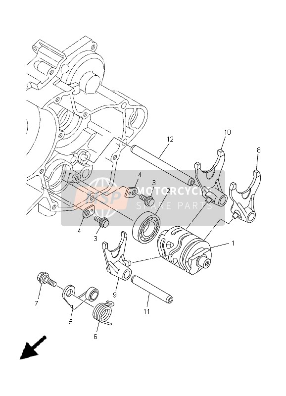 Yamaha YZ125 2005 Shift Cam & Fork for a 2005 Yamaha YZ125