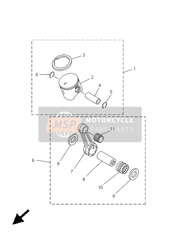 Yamaha YZ125 2005 Partes opcionales 1 para un 2005 Yamaha YZ125