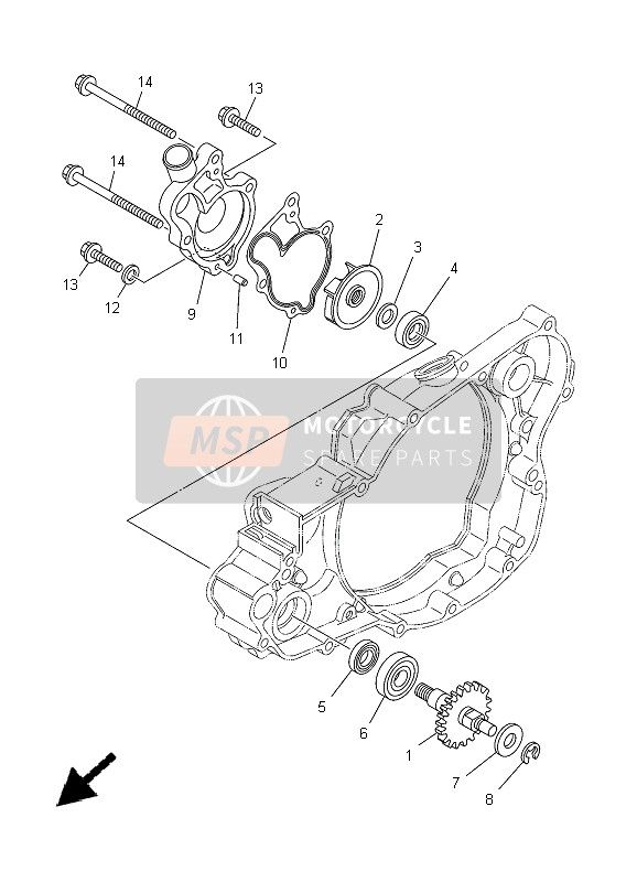 Yamaha YZ250 2005 Pompe à eau pour un 2005 Yamaha YZ250