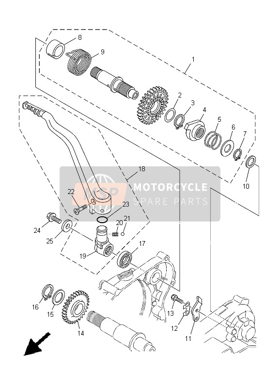 Yamaha YZ250 2005 ANLASSER für ein 2005 Yamaha YZ250