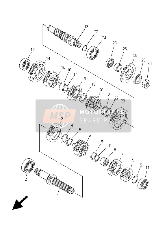 Yamaha YZ250 2005 Transmission pour un 2005 Yamaha YZ250