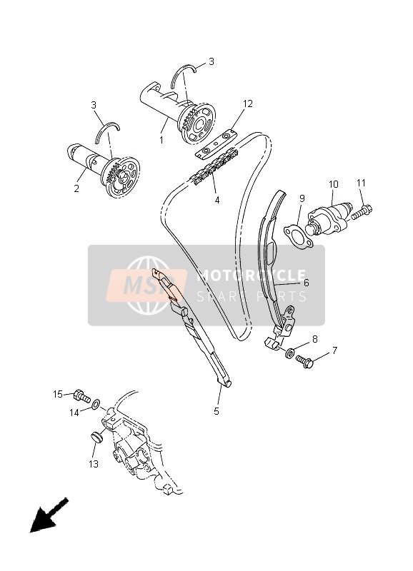 Yamaha YZ250F 2005 Camshaft & Chain for a 2005 Yamaha YZ250F