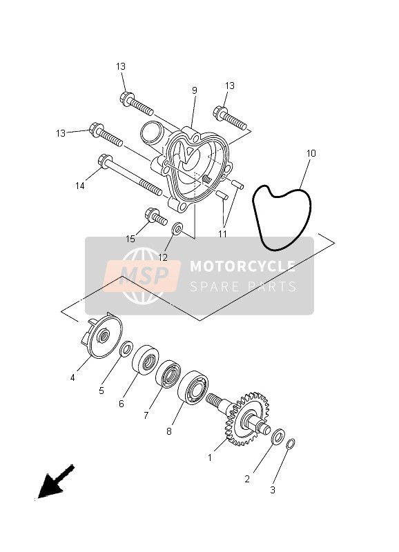 Yamaha YZ250F 2005 WASSERPUMPE für ein 2005 Yamaha YZ250F