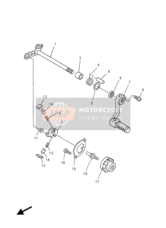 Yamaha WR450F 2012 Arbre de changement de vitesse pour un 2012 Yamaha WR450F