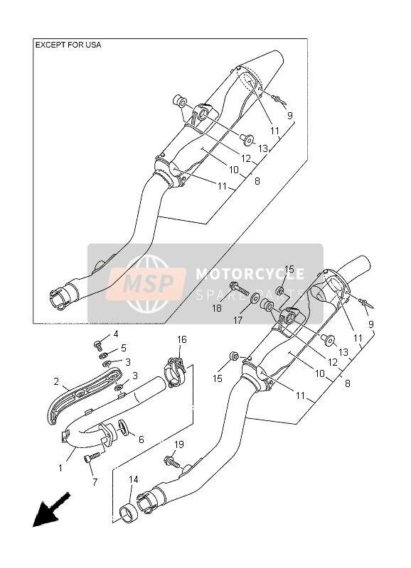 Yamaha YZ250F 2005 Échappement pour un 2005 Yamaha YZ250F