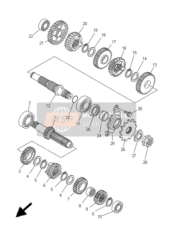 Yamaha YZ250F 2005 Transmission for a 2005 Yamaha YZ250F