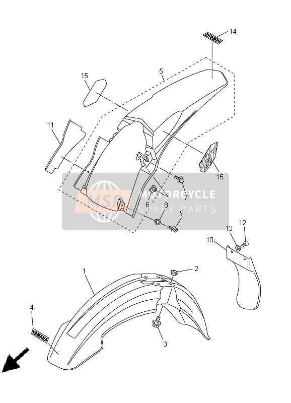 Yamaha YZ250F 2005 KOTFLÜGEL für ein 2005 Yamaha YZ250F