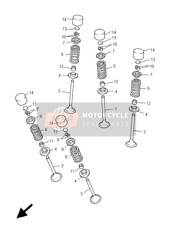 Yamaha YZ450F 2005 Valve for a 2005 Yamaha YZ450F