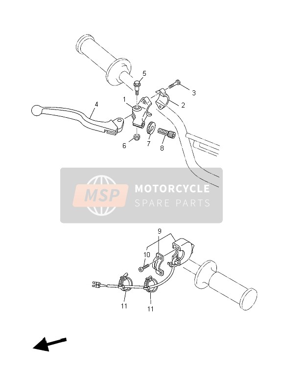 Yamaha TT-R90 2006 Commutateur de poignée & Levier pour un 2006 Yamaha TT-R90